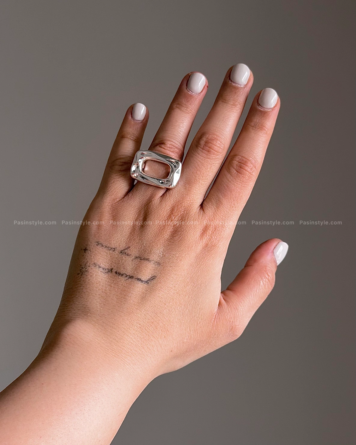 ring00399 انگشتر دفرمه آبکاری نقره
