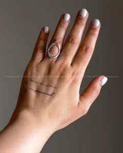 انگشتر بیضی دفرمه ابکاری نقره