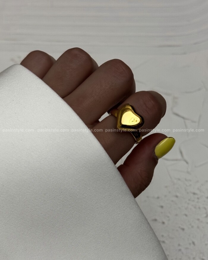 انگشتر قلبی گلد gold heart ring