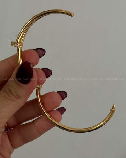 ست دستبند و انگشتر کارتیه میخی استیل