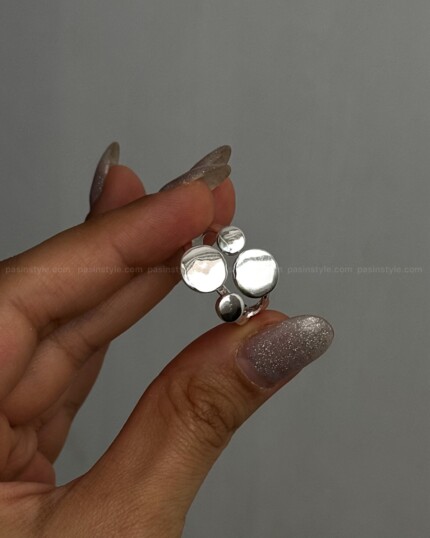 انگشتر آبکاری نقره تخت