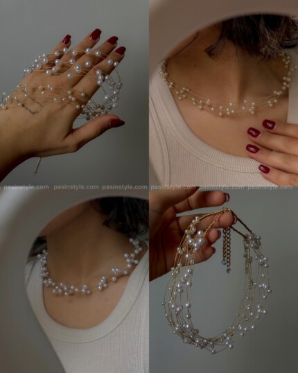 گردنبند مرواریدی مجلسی