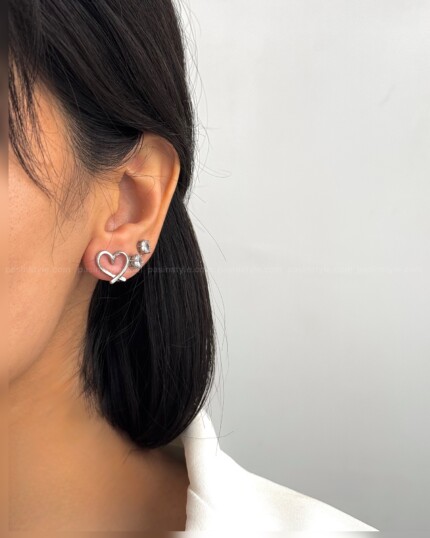 گوشواره قلب مفتولی