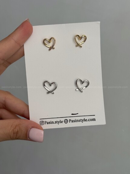 گوشواره قلب مفتولی