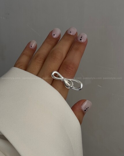 انگشتر پاپیون آبکاری نقره