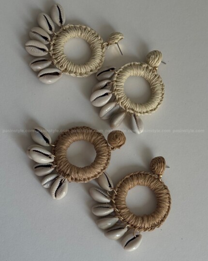 گوشواره حصیری صدفی