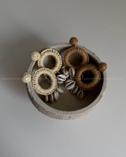 گوشواره حصیری صدفی