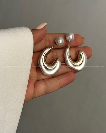 گوشواره دفرمه و مروارید