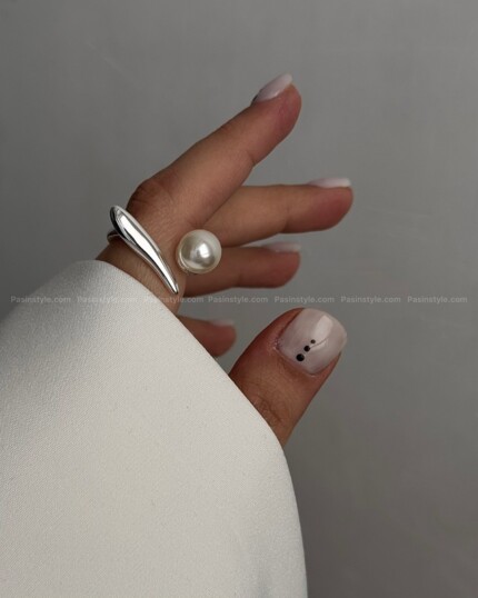 انگشتر مروارید آبکاری نقره