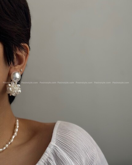 گوشواره گل و مروارید کد۰۰۳۱۷