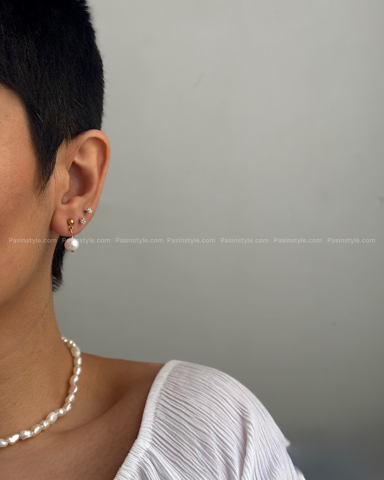 earrings00429 گوشواره میخی مروارید پرورشی