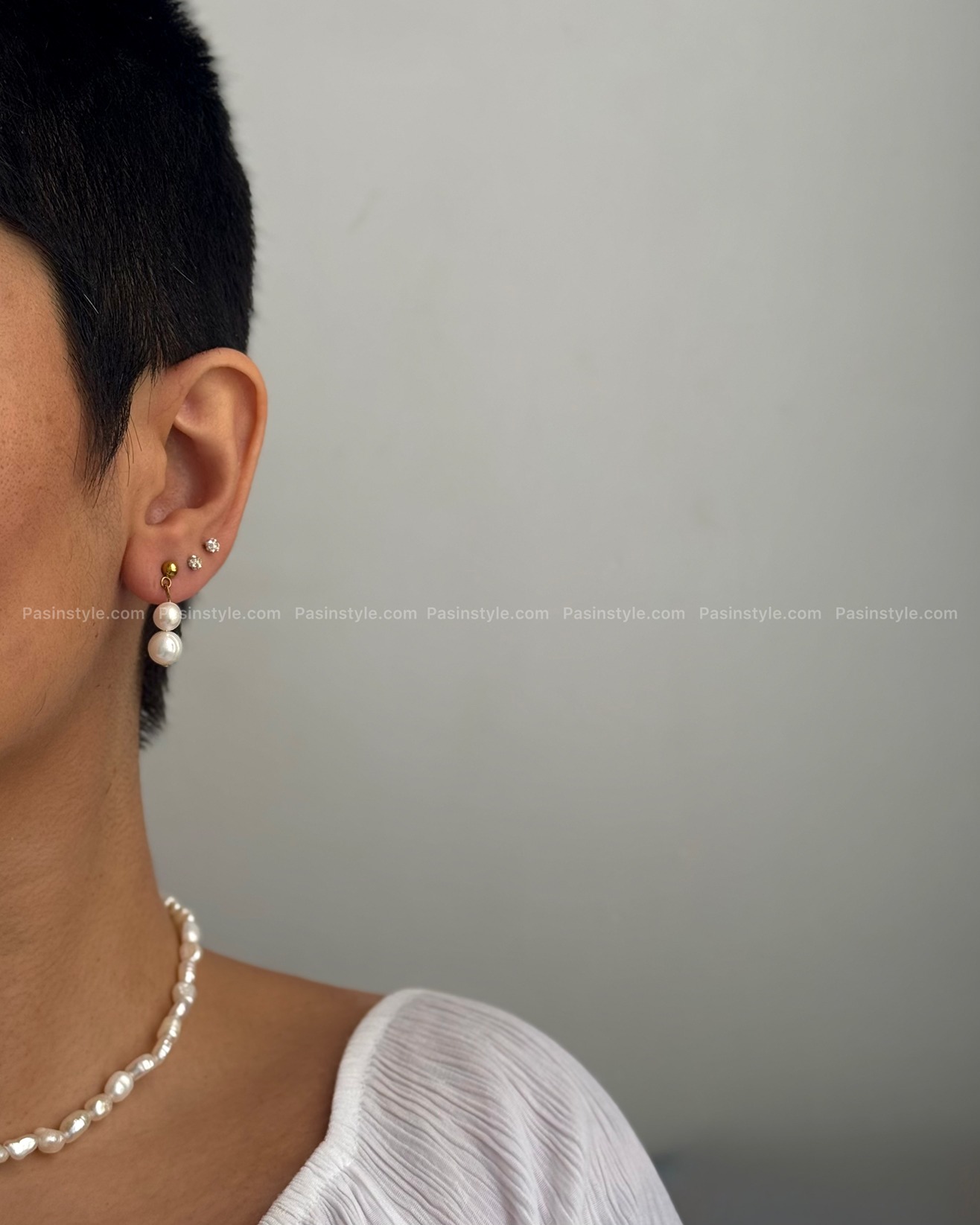 earrings00432 گوشواره میخی مروارید پرورشی
