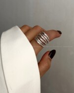 انگشتر استوانه آبکاری نقره