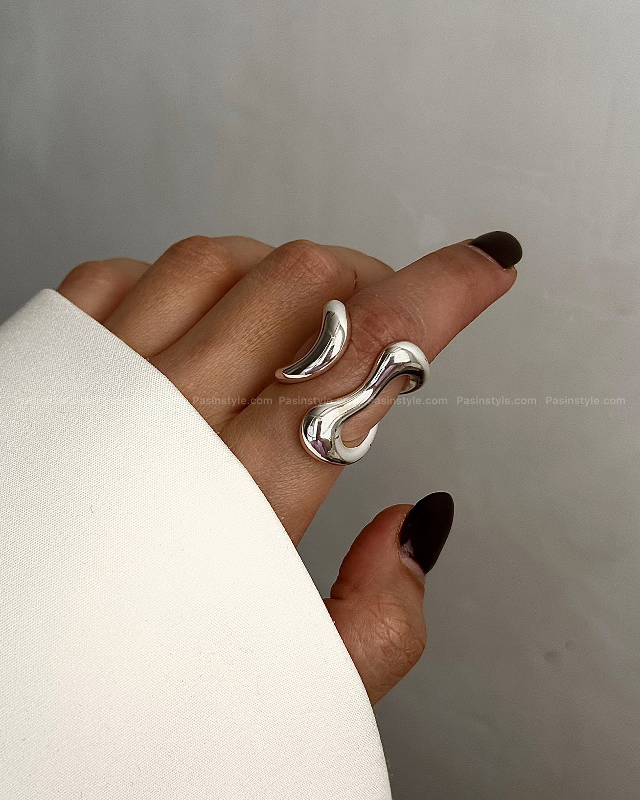 ring00333 انگشتر دفرمه آبکاری نقره