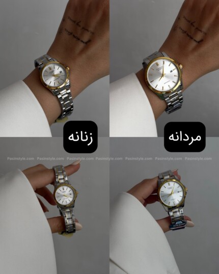 ساعت کاسیو دو رنگ طلایی نقره ای