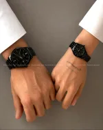 ساعت کاسیو استیل تمام مشکی زنانه و مردانه