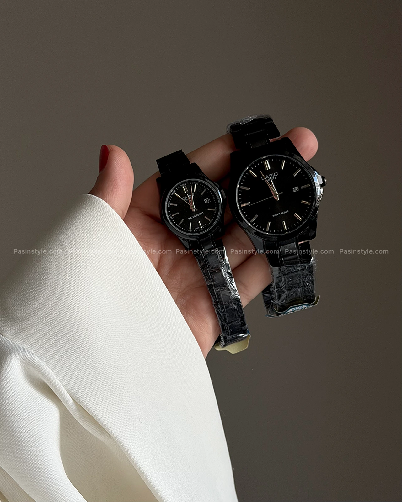 watches00249 ساعت کاسیو استیل تمام مشکی زنانه و مردانه